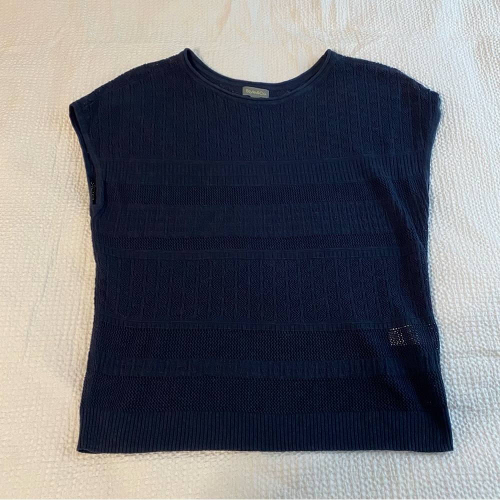 Navy Blue Knit Top